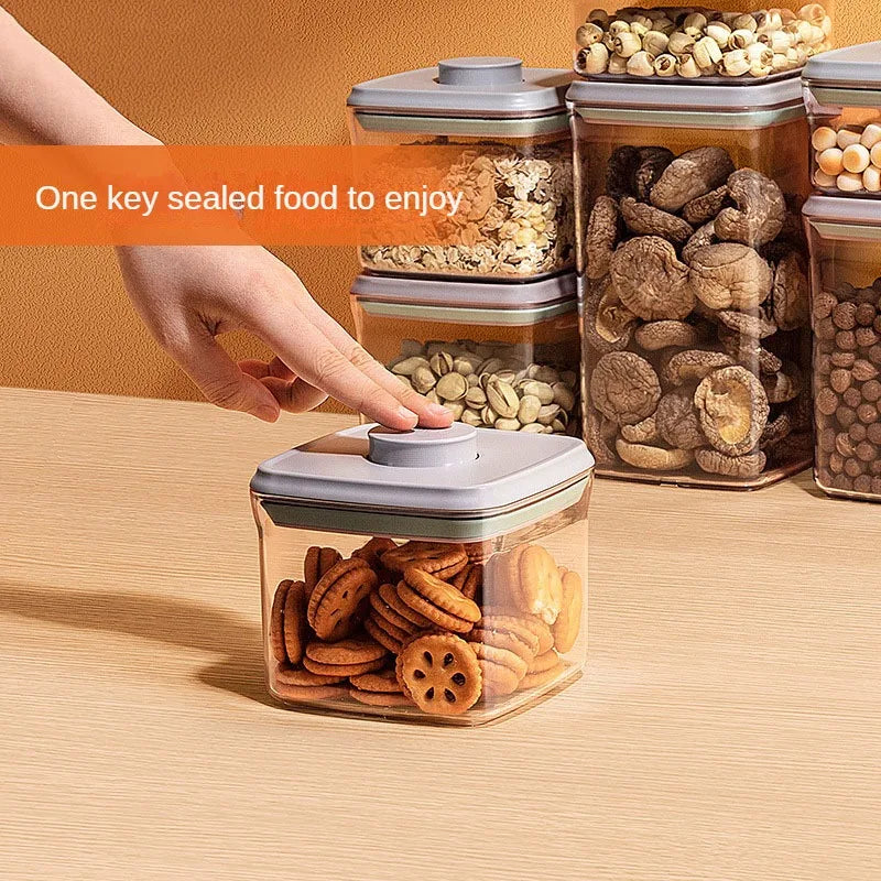 Airtight Food Storage Containers with Lids,Top Pop One Button Control,Air Tight Stackable Dry Cereal Container Set for Pantry.