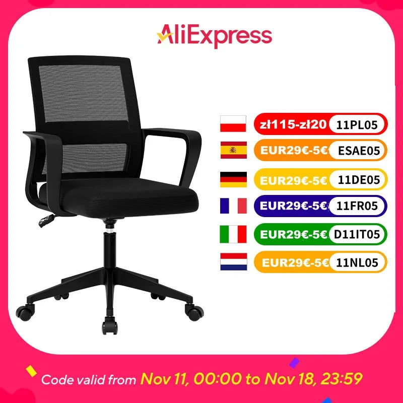 Sukida Bürostuhl, ergonomischer Mesh-Gaming-Stuhl mit mittlerer Rückenkissen, Lordosenstütze für die Arbeit zu Hause und im Schlafzimmer