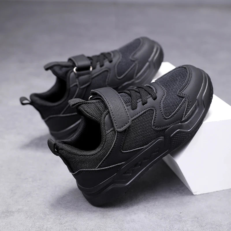 Black Kids Shoes Boys School Sneaker 4 To 12 Years Daily Walking Casual Sneaker Children Sports Shoes for Boy.