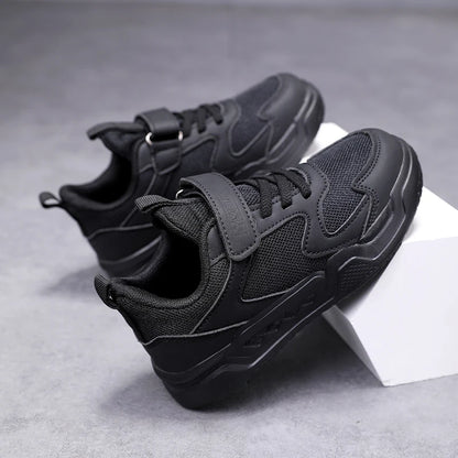 Black Kids Shoes Boys School Sneaker 4 To 12 Years Daily Walking Casual Sneaker Children Sports Shoes for Boy.