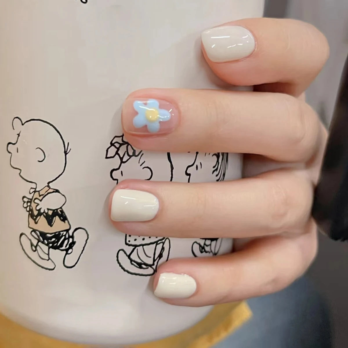 24pcs Detachable Short Press on Nails Y2k rhinestone False Nails with Glue Ballet Sweet Cool Girls Artificial False Nails Tips.