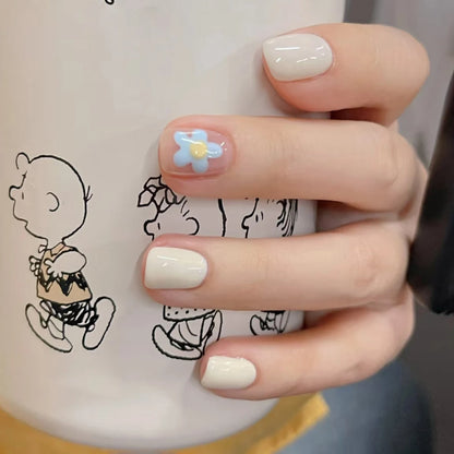 24pcs Detachable Short Press on Nails Y2k rhinestone False Nails with Glue Ballet Sweet Cool Girls Artificial False Nails Tips.