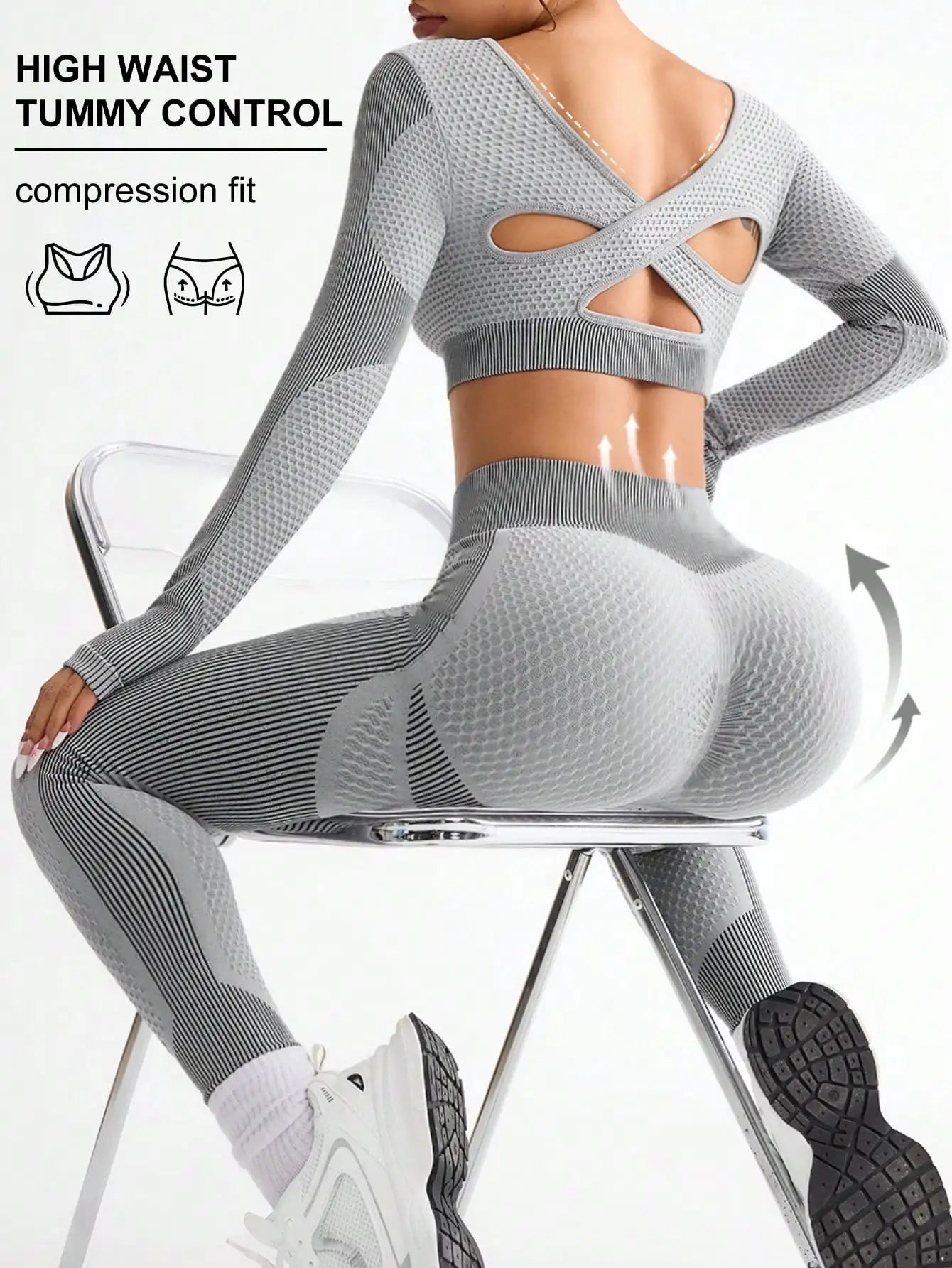 2pcs Hot-selling New Sports Tight Running Breathable Seamless Yoga Suit Women's Outdoor Fitness Suit Women's.