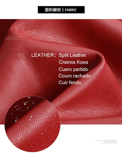 S-5XL New Women Plus Size Leather Skirt Spring Autumn Fashion Stretch Waist A-Line Loose Long Skirt Split Leather Sheepskin.