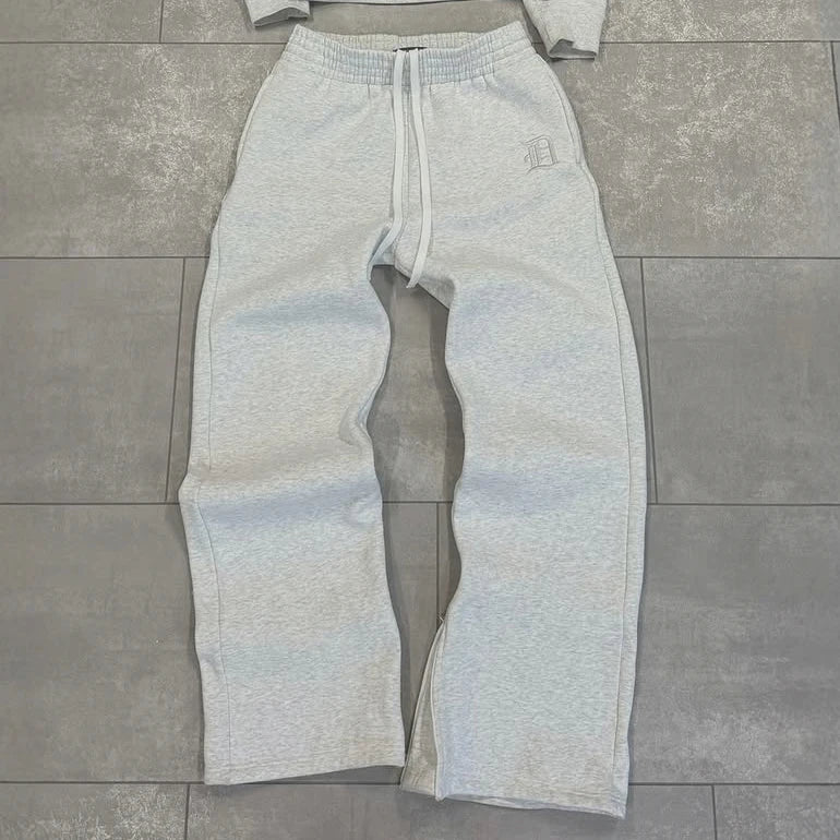 New embroidered retro pattern zipper hoodie Y2K men clothing Harajuku women clothing casual sweatpants couple suit tracksuit.