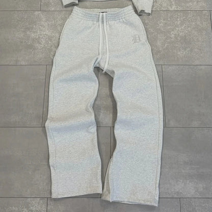 New embroidered retro pattern zipper hoodie Y2K men clothing Harajuku women clothing casual sweatpants couple suit tracksuit.