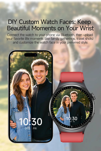 1.43'' HD Sapphire Smart Watch Bluetooth Call Blood Fat Uric Acid Heart Rate Body Analysis Five Organs Health Smartwatch Men Wom