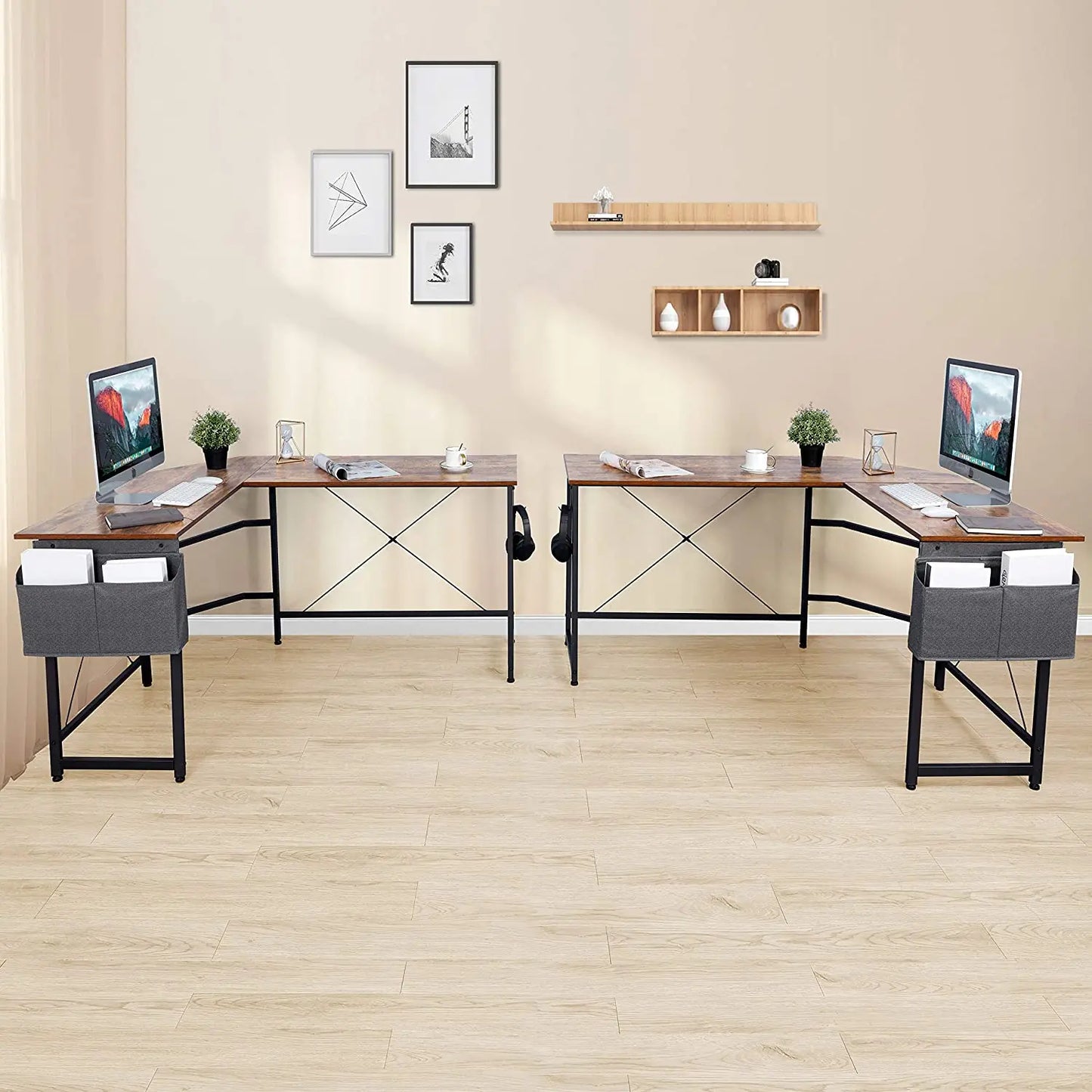 Homfa 66.5 cm (170 ") L Form Schreibtisch Computer Gaming Laptop Schreibtisch Home Office Ecke Workstation Tisch Arbeits zimmer 170x120x75cm