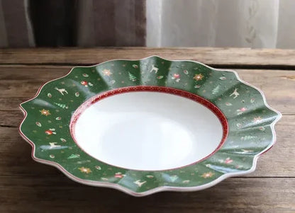 German V Bao Tableware Christmas Biscuits Plate Dish Rectangular Plate Mug Plate Salad Dish.