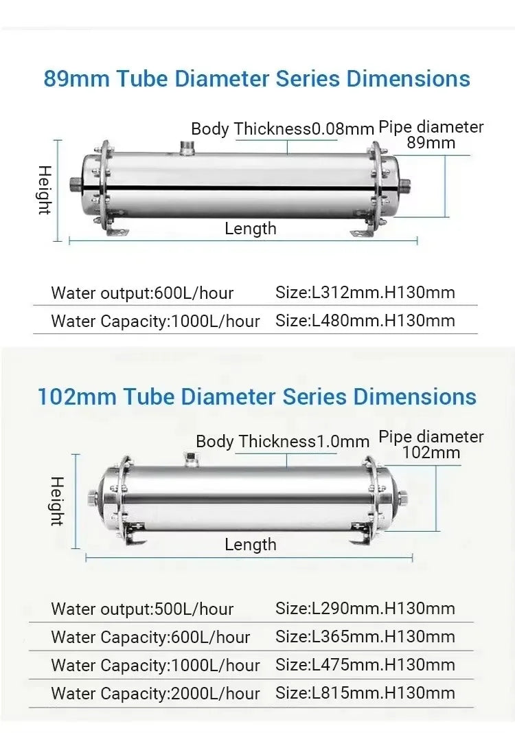 DIVEDEER 304 Stainless Steel Water Purifier PVDF Ultra Filtration Water Purifier Commercial Home Kitchen Direct Drinking Filter.