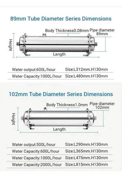 DIVEDEER 304 Stainless Steel Water Purifier PVDF Ultra Filtration Water Purifier Commercial Home Kitchen Direct Drinking Filter.