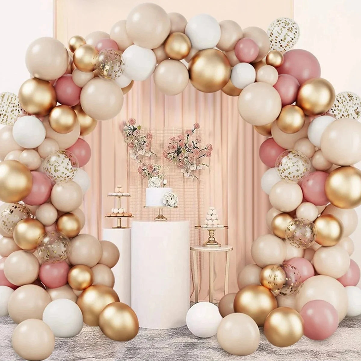 Erröten Retro Rosa Elfenbein Weiß Luftballons Girlande Bogen Kit für Geburtstag Party Hochzeit Baby Dusche Dekorationen Party Ballon Liefert.