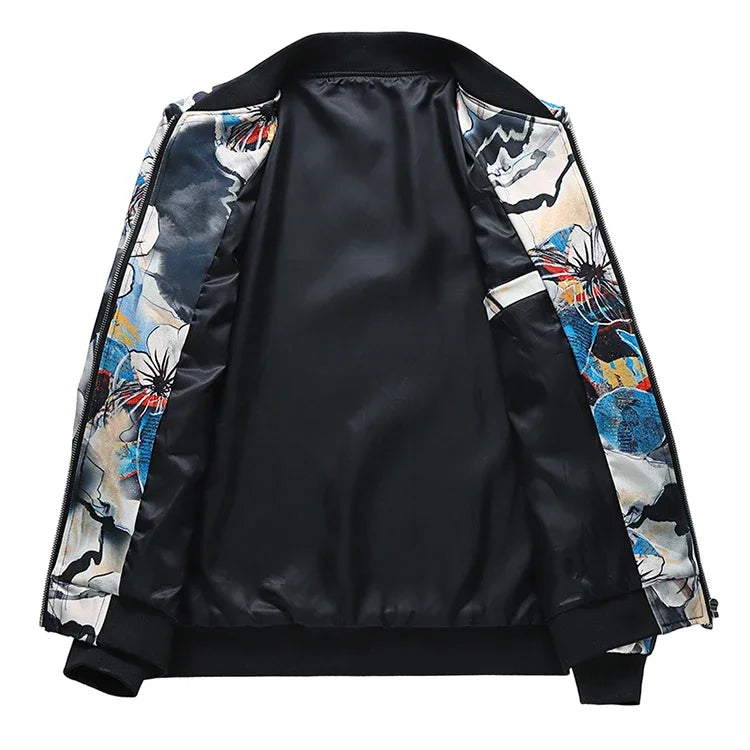 Spring new men's handsome printing men's jacket, fashion casual youth Slim sports jacket, Asian size M-6XL.