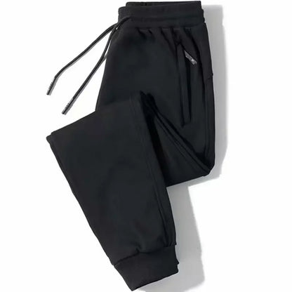 Men's Loose-Fit Fleece-Lined Long Casual Pants Autumn/Winter 2024 Spring/Autumn Korean Style Straight-Leg Pants For Youth.