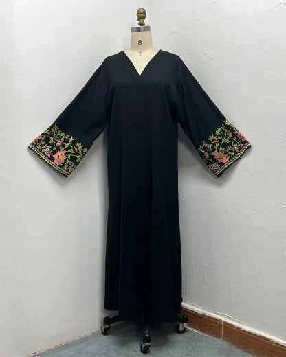 Eid Frauen Muslimischen Abaya Kleid Stickerei Strickjacke Kaftan Party Jalabiya Ramadan Lange Abayas Vestidos Largos Arabischen Lange Robe.