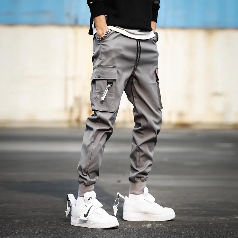 Men's Trendy Overalls Spring Autumn American Style Leggings, Men's Loose Casual Pants