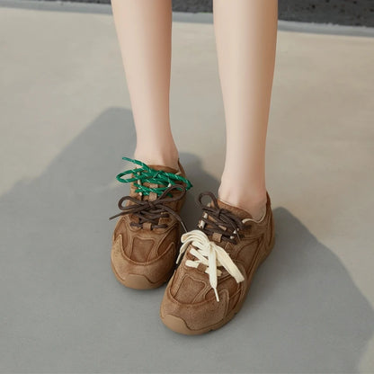 AIYUQI Women Sneakers New Genuine Leather Retro German Training Shoes Women Winter Velvet Fur Flat Casual Shoes Women.