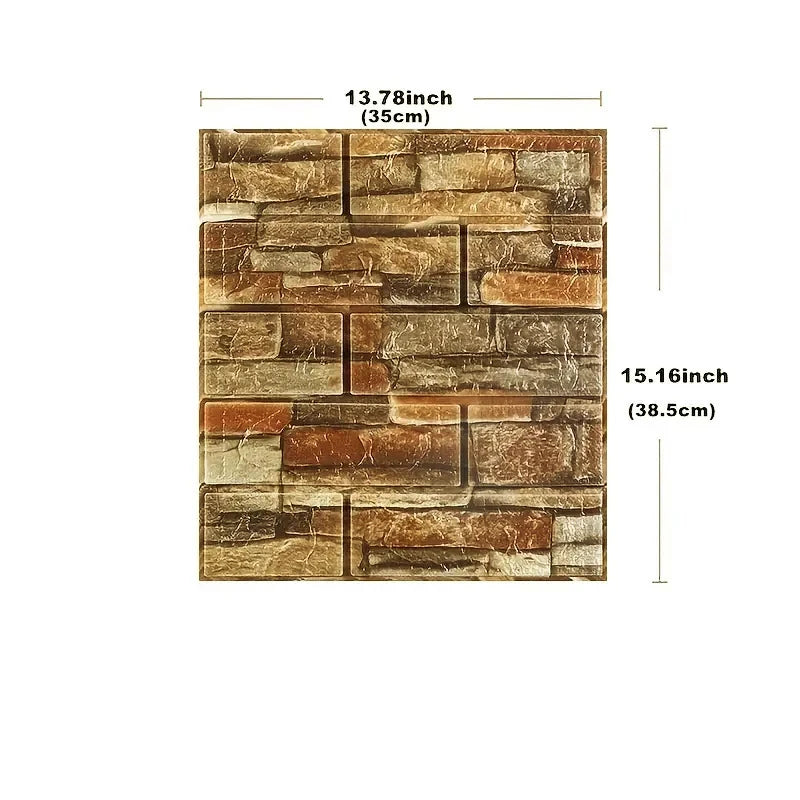 Self-adhesive 1-40pcs 38.5X35cm DIY 3D Wallpaper Retro Brick Pattern Wall Stickers Waterproof Room Decor Foam Home Decoration