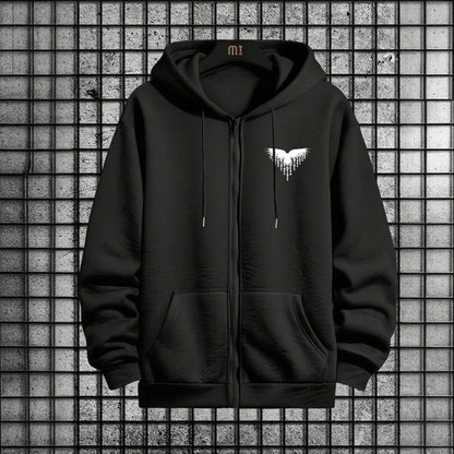 Ancient Viking Raven Print Hoodie Sweatpants Autumn Winter Daily Casual Sporty Jogger Set Urban Fashion Men's Zipper Tracksuit.