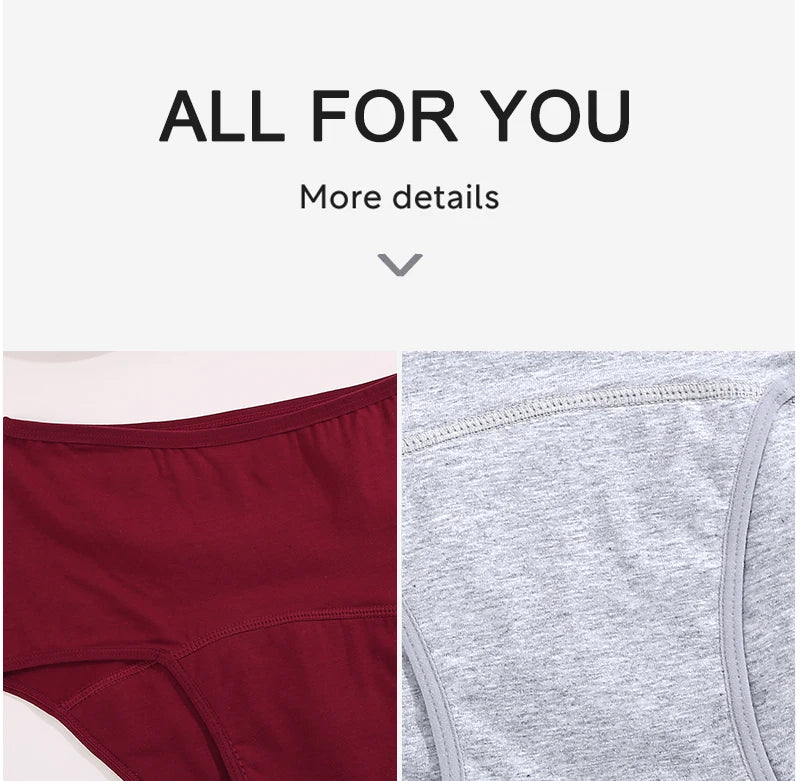 Women's Menstrual Panties High Waisted 5-layer Physiological Periods Pants Ultra Intimates Female Underwear Breathable Lingerie.