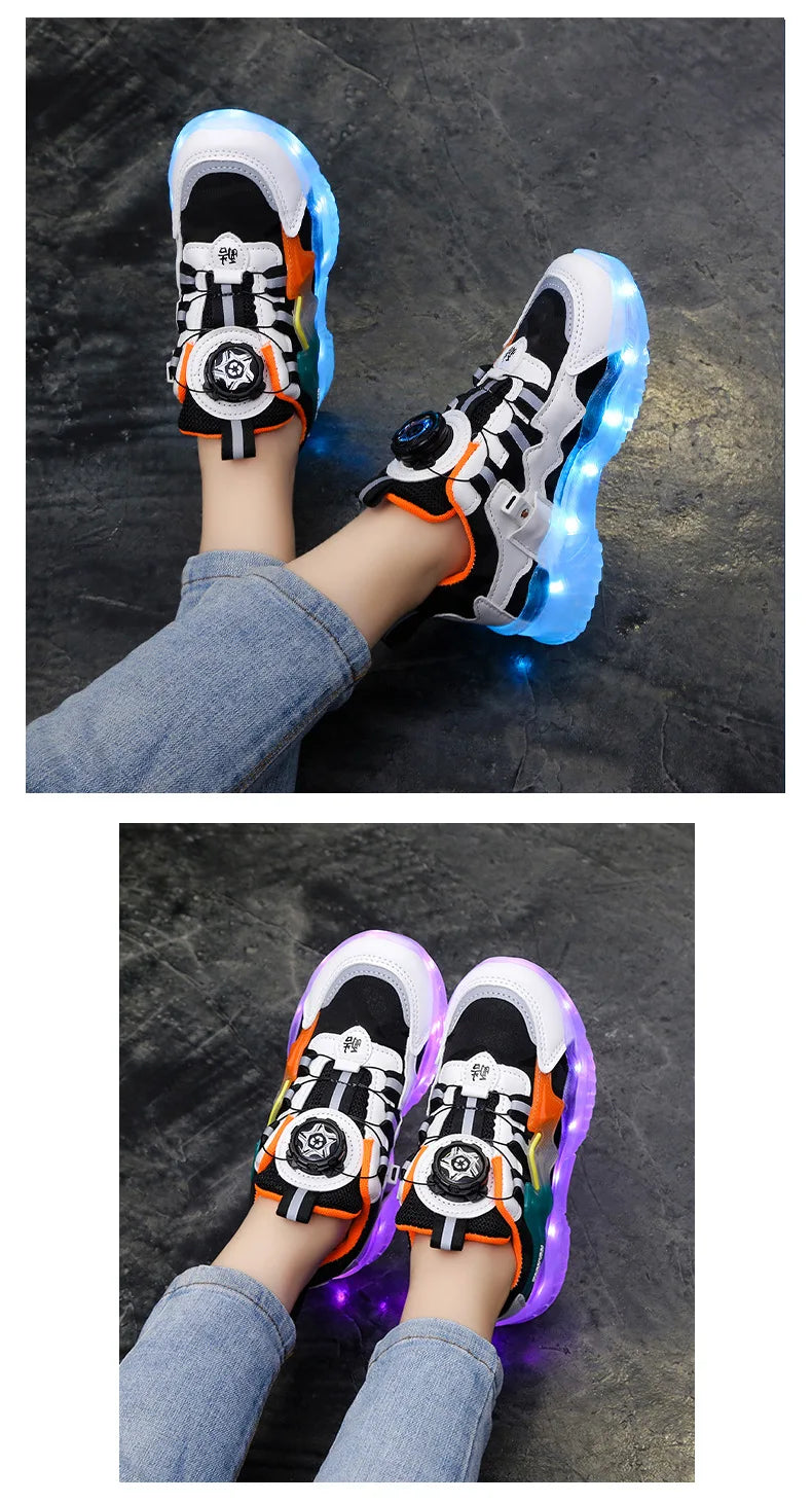 Children Fashion Kids Led Shoes for Girls Usb Charging Sneakers Outdoor Sport Footwear Boys Luminous Shoes 2023 Glowing Sneakers