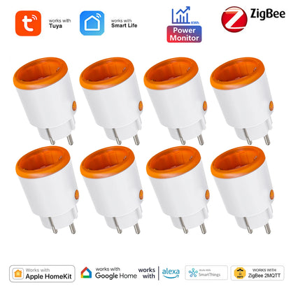 Zigbee Smart Plug 16A EU Smart Steckdose mit Power Monitoring Timing Funktion Sprachsteuerung über Homekit Alexa Google Home Yandex.