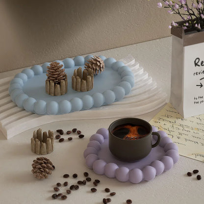 Bubble Shaped Tray Silicone Mold Gypsum diy Candle Holder Jewelry Display Tray Mould Resin Mold Concrete Cement Coaster Mold.