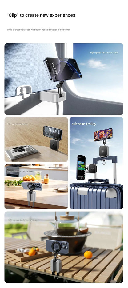 2026 Magnetic Phone Holder Airplane High Speed Rail Stand Portable Desktop Multi functional Travel Fitness Vlog Kitchen Live.