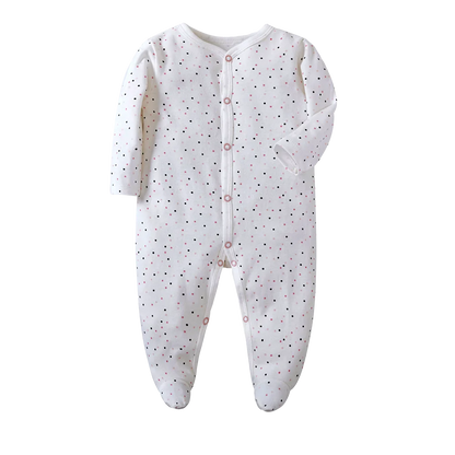 Neugeborene Fuß Pyjama Mädchen und Junge Stram pler Langarm Overall Baumwolle fest weiß 0-12 Kleidung Spiel anzug Baby Stram pler Overall.