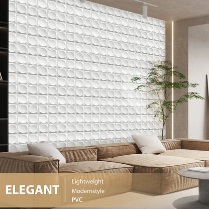 KUUJOJO 12pcs 3D textured wall panel for indoor wall decoration, suitable for living room, hall, bedroom, hotel, office