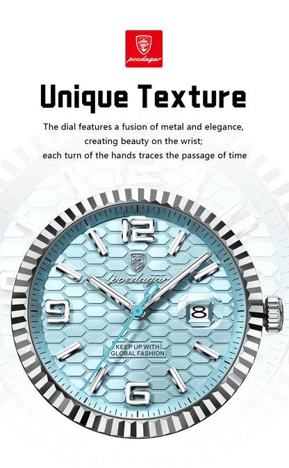 POEDAGAR High Quality Original Men Clock Waterproof Luminous Date Luxury Man Watch Stainless Steel Quartz Men's Watches Male+Box.