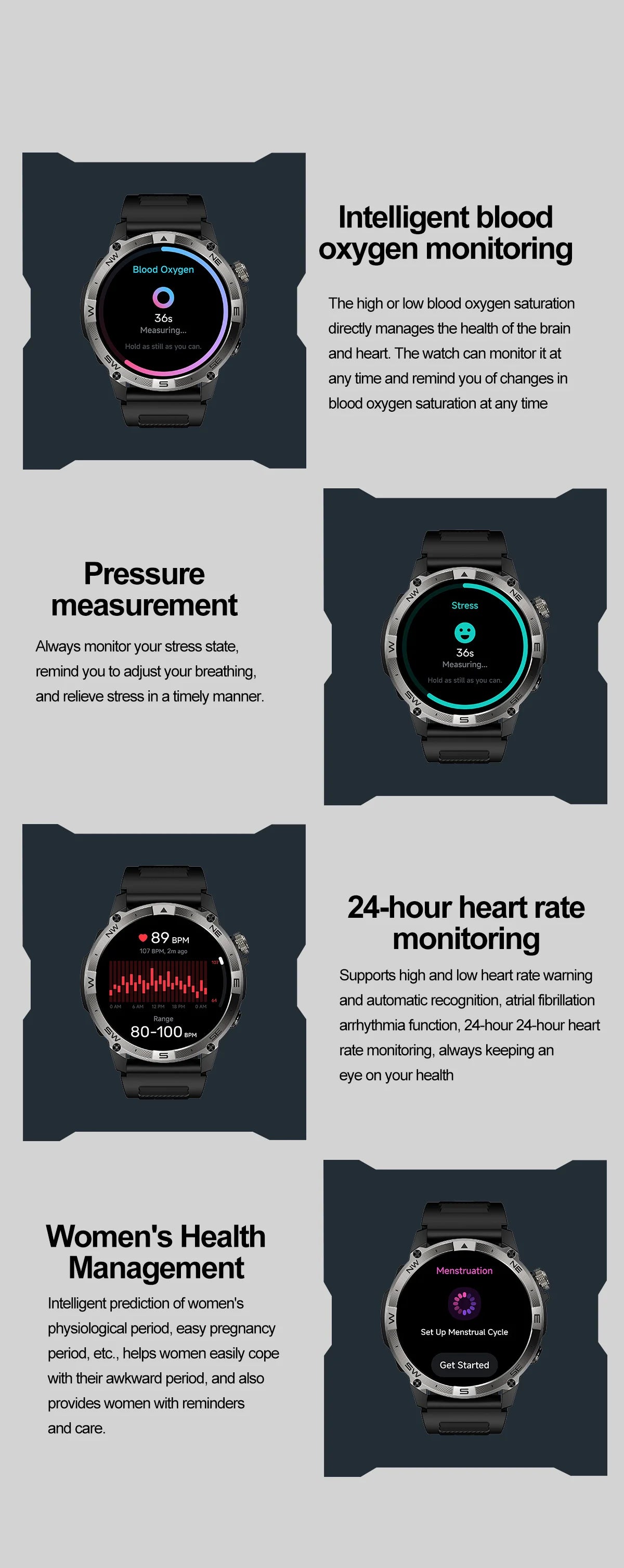 VALDUS VG40 PRO Smartwatch Man Woman AMOLED GPS  Bluetooth Call Heart Rate Voice Assistant Long battery life Sports Smart Watch