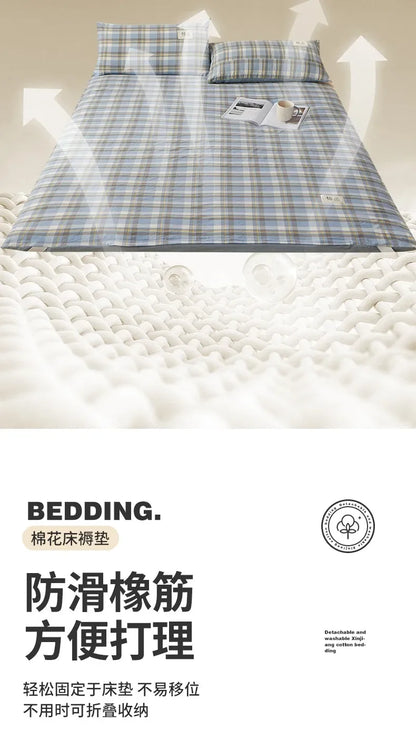 2024 removable and washable Xinjiang cotton mattress mattress fish scale net thickened winter quilt student dormitory mattress.