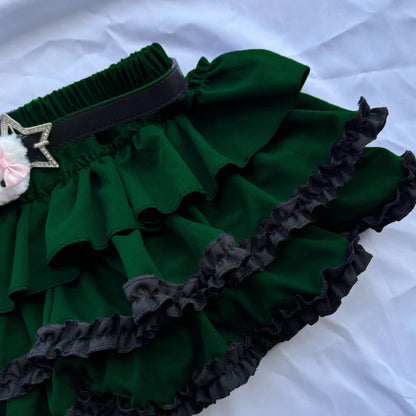 Y2K Spicy Girl Subculture Punk Girl Anti exposure Half length Skirt Harajuku Style Trend Pumpkin Short Skirt Cake Puff Skirt.