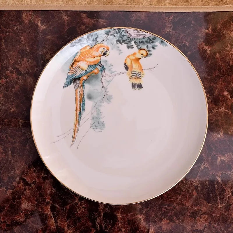 Luxury Blue Ocean Bone China Dishes Plates Western Clubhouse Upscale Heart Of The Sea Ceramic Tableware Decorative Plate