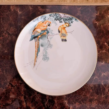 Luxury Blue Ocean Bone China Dishes Plates Western Clubhouse Upscale Heart Of The Sea Ceramic Tableware Decorative Plate