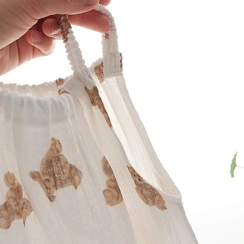 Neugeborene Baby Sommer dünne Bodysuit Mädchen ärmellose Hosenträger Stram pler Anzug Jungen niedlichen Stickerei Cartoon Pyjama Hut 2 Stück Set.