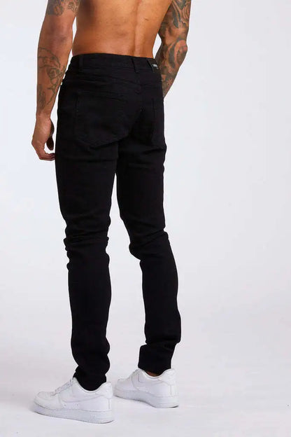 New Style of Denim Men's Jeans Cross-border Ins Trendy Black Slim High Waist Denim Pants Men