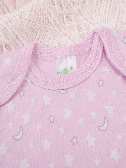 3PCS Sommer Jungen und Mädchen Nette Muster Hoodie Set Kurzarm Dreieck Overall Neugeborenen Baumwolle Bequeme Overall Pyjamas