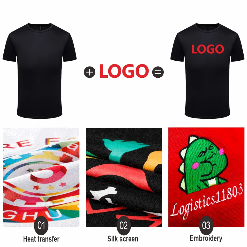Summer Quick-drying T-shirt Custom Logo Breathable Sports Top Embroidery Personalized Logo Team Activity T-shirt Print Pattern.