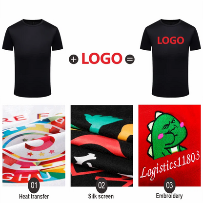 Summer Quick-drying T-shirt Custom Logo Breathable Sports Top Embroidery Personalized Logo Team Activity T-shirt Print Pattern.