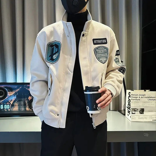 Male Bomber Jackets Stand Collar Short Korean Reviews Many Original Brands Men's Quilted Padded Coats Winter Casual Stylish Work.