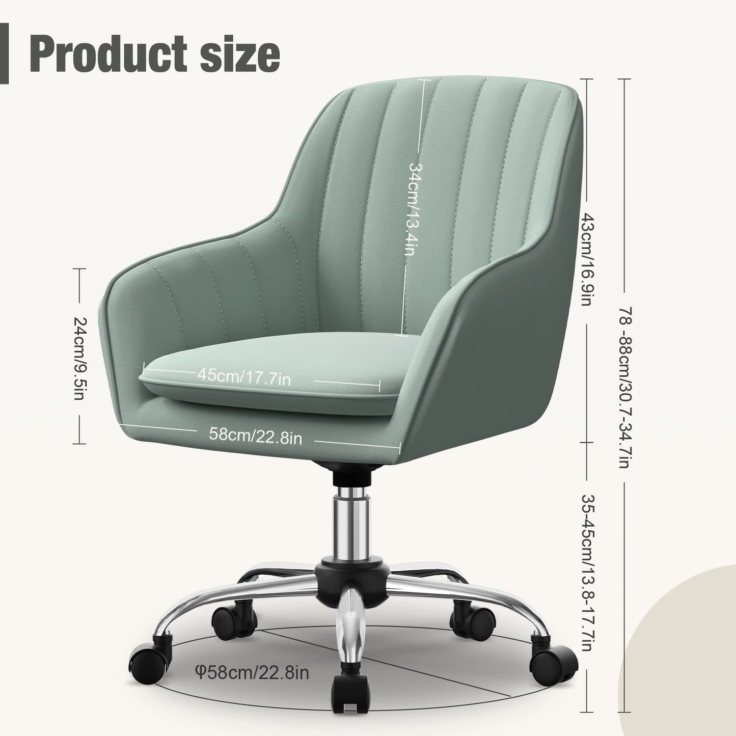 Daccormax Ergonomischer Bürostuhl – verstellbarer Netz-Computertischstuhl, drehbare Räder, bequemer Arbeitsstuhl für zu Hause