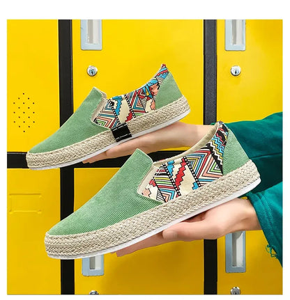 2023Men Turnschuhe Casual Sommer Low-top Cord Schuhe Fischer Schuhe Faul Schuhe Slip-on Tuch Schuhe Trendy männer Schuhe