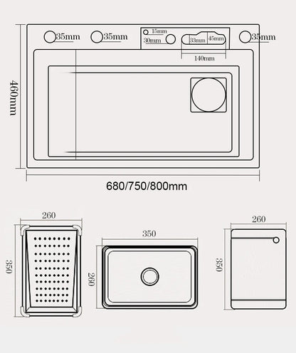 YCRAYS Digital Display Nano Kitchen Sink Large Single Bowl SUS304 Waterfall Faucet Cup Washer Purified Tap Soap Dispenser