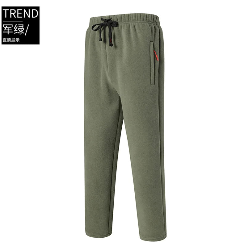 8XL Men's Down Pants Plus Size Winter Plus Velvet Thick Loose Cotton Pants Big Size Solid Color Warm Lamb Down Casual Sweatpants