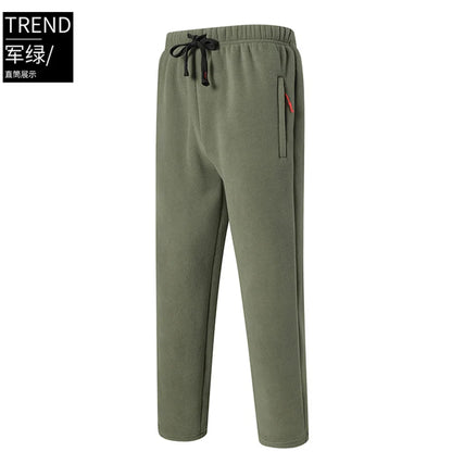 8XL Men's Down Pants Plus Size Winter Plus Velvet Thick Loose Cotton Pants Big Size Solid Color Warm Lamb Down Casual Sweatpants