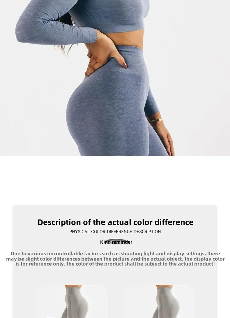 Plus Size Seamless High-Waisted Yoga Suit Long Sleeve Quick Dry Fitness Apparel Women's Promoting Legs Slimming Sportswear