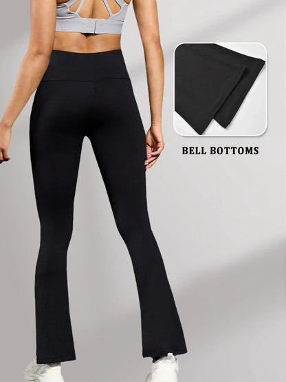 Women's Super Soft Flare Pants High Waisted Tummy Control Workout Yoga Leggings Bell Bottoms.