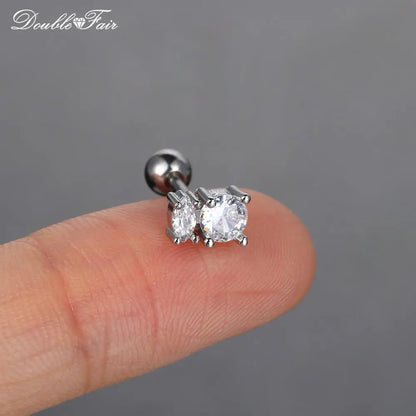 1pc Cartilage Tragus Helix Daith Crystal Ear Piercing Stud Earrings for Women Mini Screw Stainless Steel Stacking Ear Jewelry